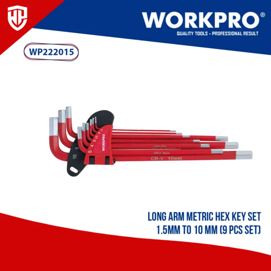 Workpro 9 Piece Long Arm Hex Key Set