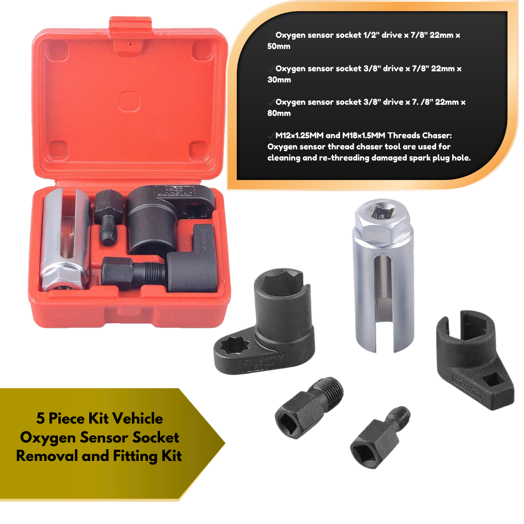 Oxygen Sensor Removal and Fitting Toolkit - 5 Piece Kit