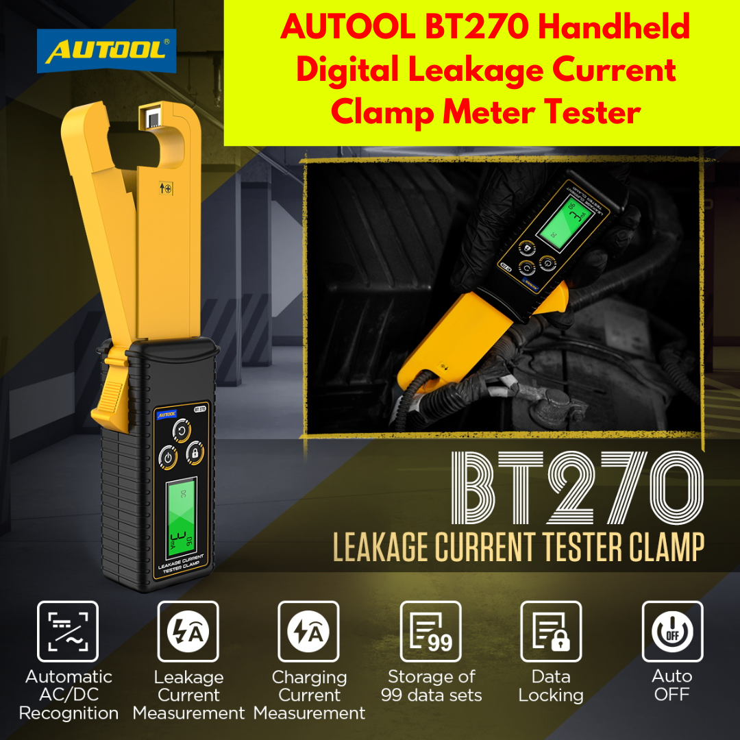 Handheld Electric Digital Leakage Current Clamp Meter Tester AUTOOL BT270