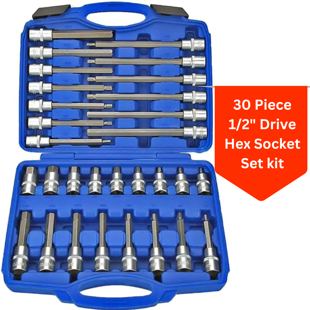 30 Piece 1/2" Drive Hex Socket Set kit