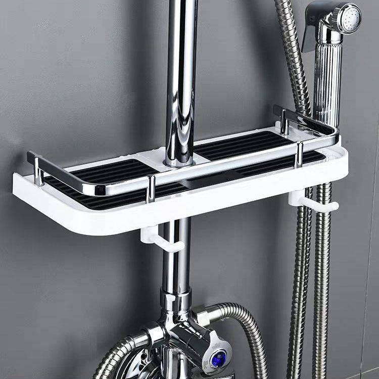 Shower Caddy Adjustable Chrome Shelf for Shower Rod