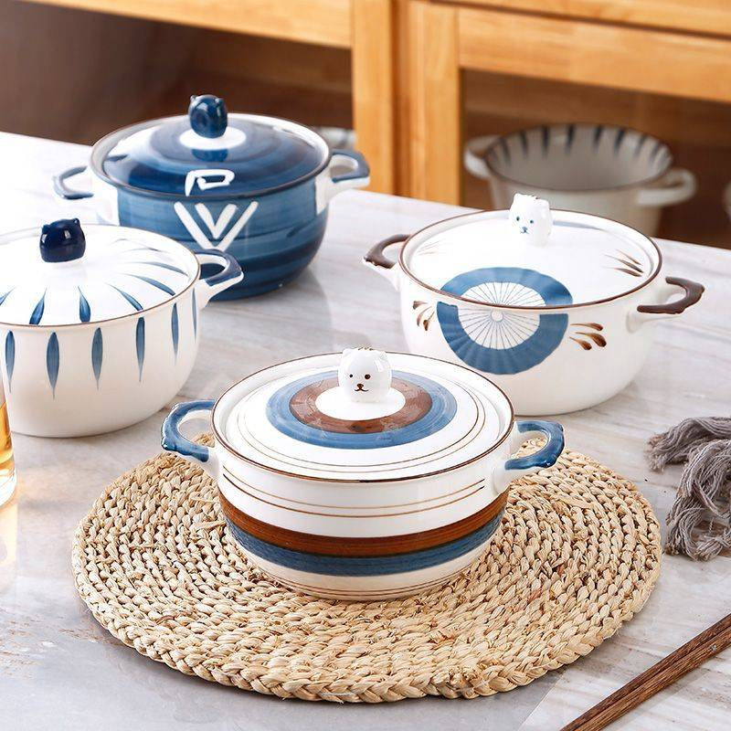 Cute Bear Ceramic Casserole Dish with Lid