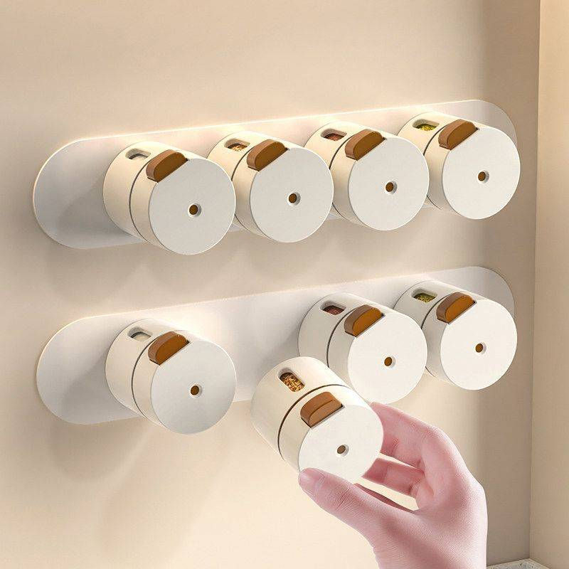 Magnetic Spice Jars with Wall Mount