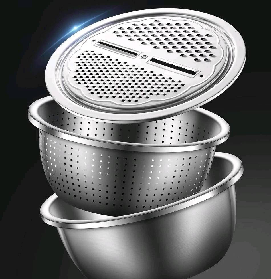 304 Stainless Steel Multi-Functional Grater Basin Set