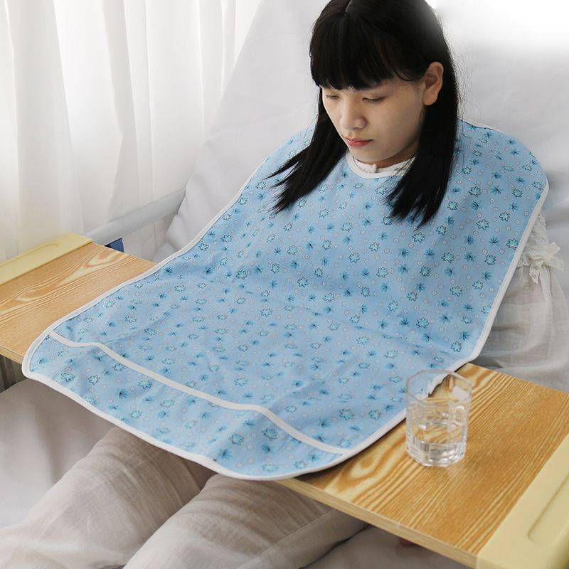 Adult Bib Waterproof Eating Apron with Crumb Catcher