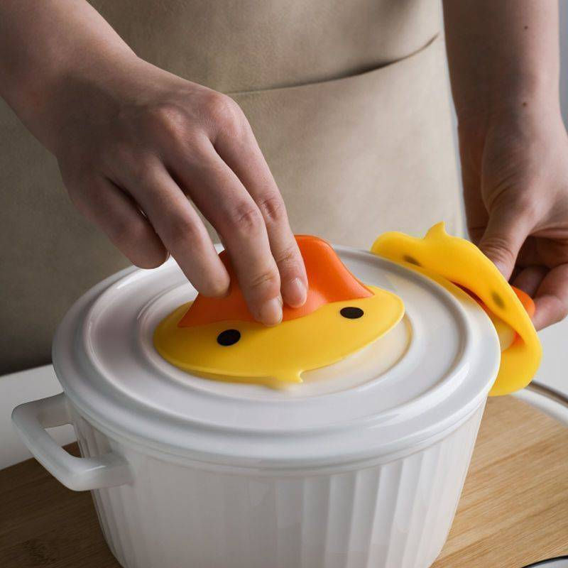 Cute Duck-Shaped Silicone Pot Lid Cover
