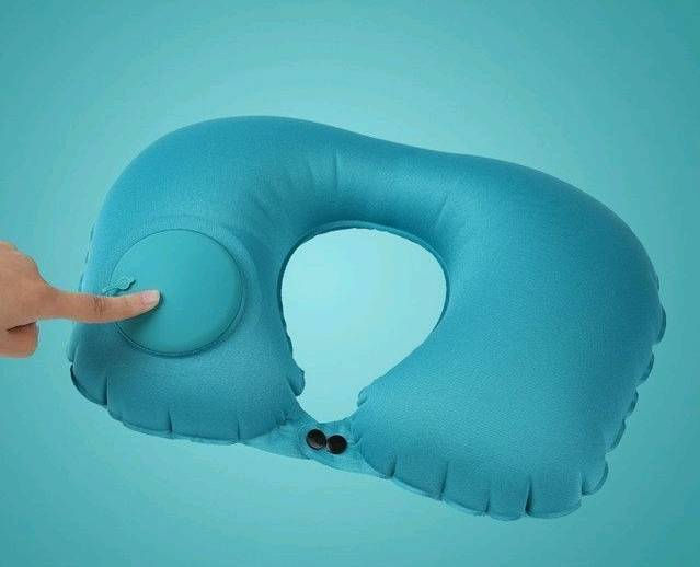 Self-Inflating Travel Pillow U-Shaped Memory Foam Neck Pillow