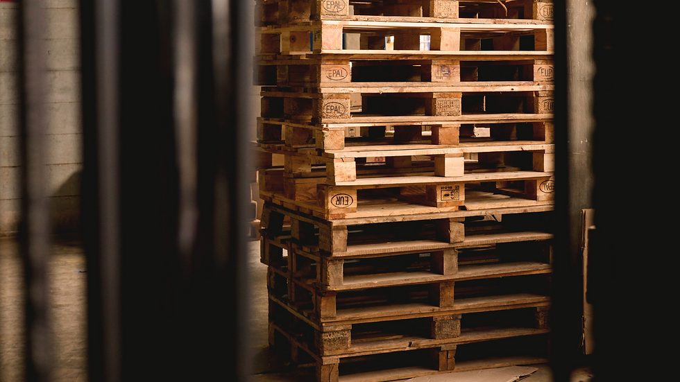 Stack of Wooden Block Pallets