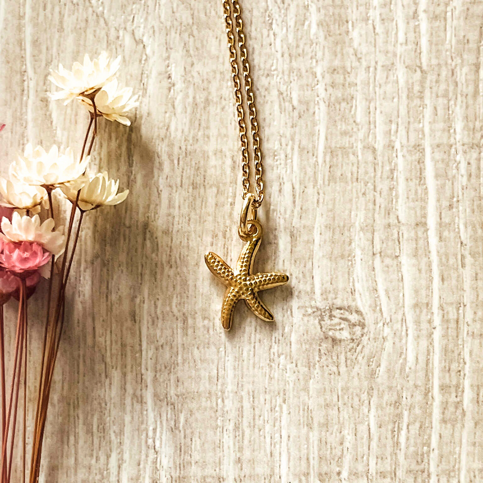 Thumbnail: gold starfish charm ready to add to a necklace
