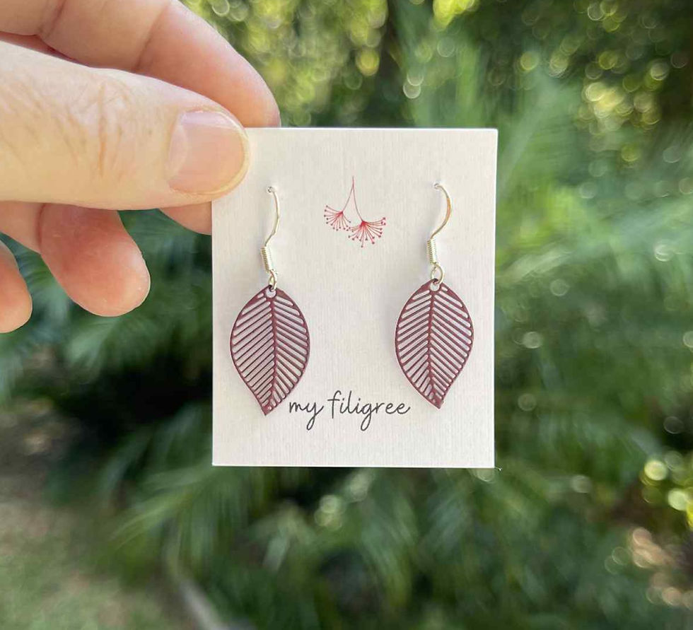 Thumbnail: Purple Earrings • Small Leaf Shaped Earrings for Purple Lovers