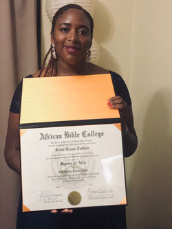 Iasia Collins, MA African Bible College Masters of Art