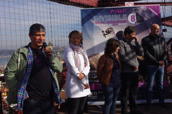 Rueda de prensa en el puente Bizkaia