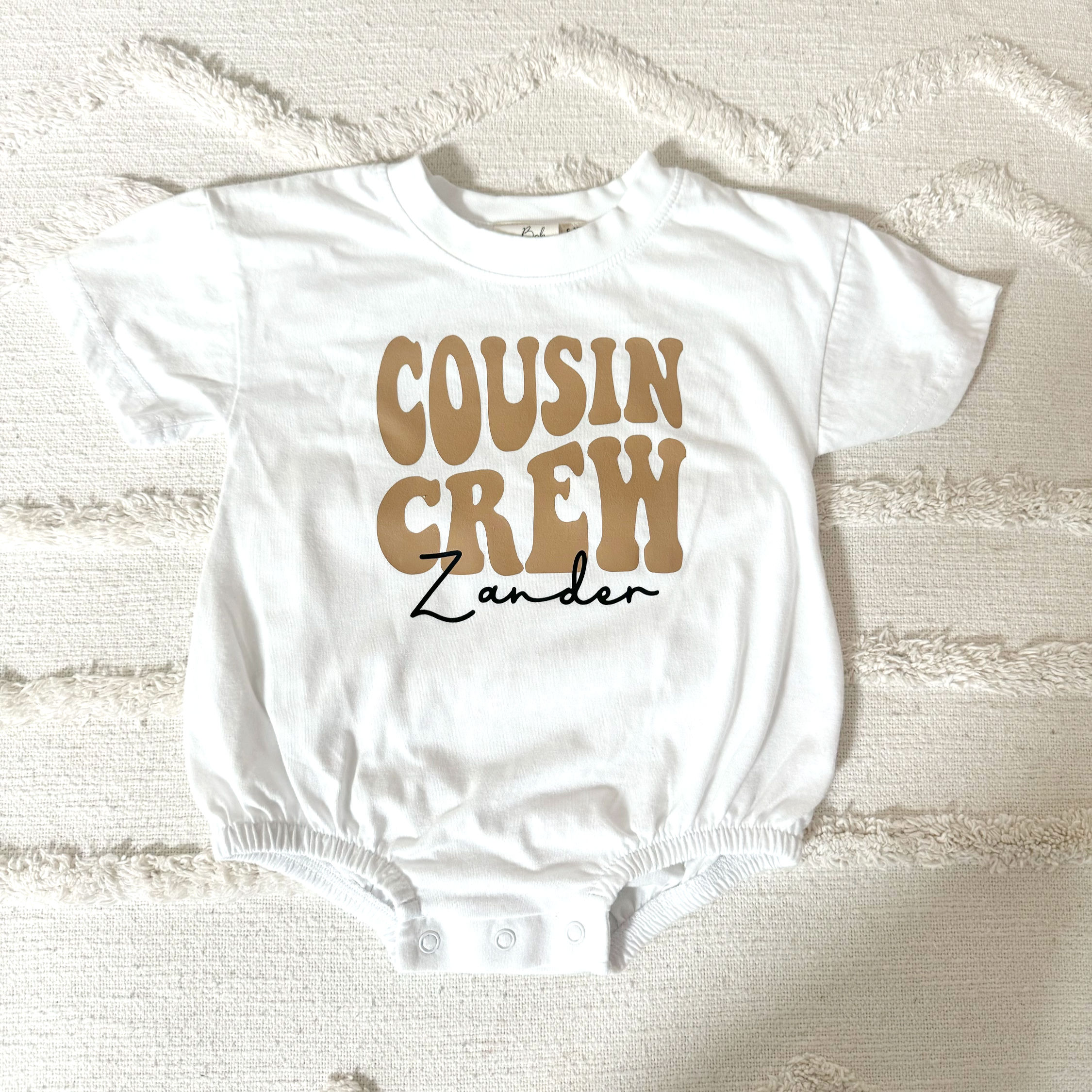 Cousin Crew Name Personalised white Bodysuit