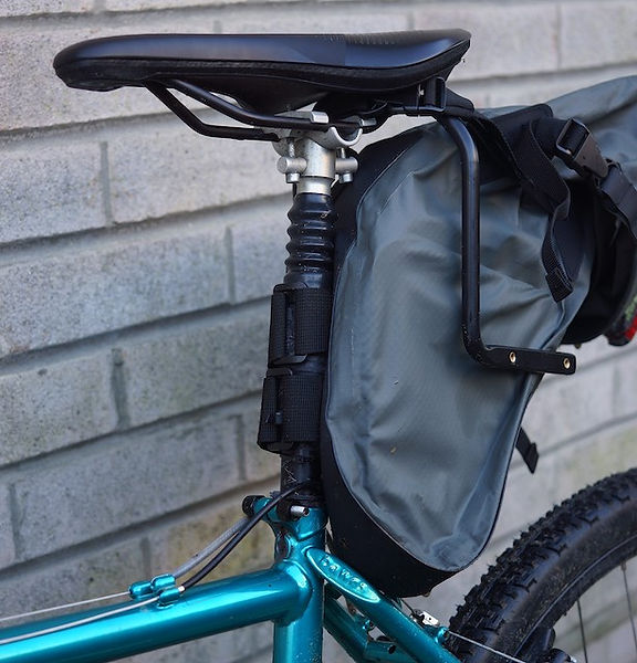 bikepacking saddle seat pack stabiliser post suspension