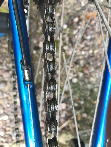 wet chain lube grot dirt