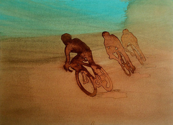 Louise Hardy cycling painting images cyclist
