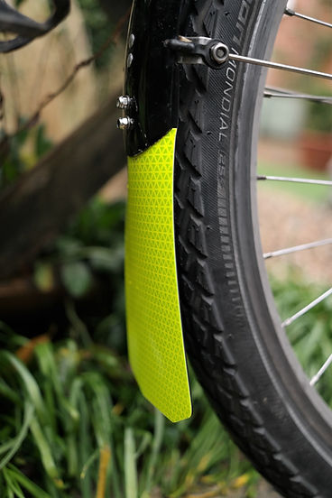 mudflap mudguard yellow bike bicycle cycle be bright be seen RAW