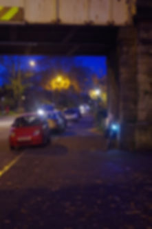bicycle cycle front light bridge street parked car