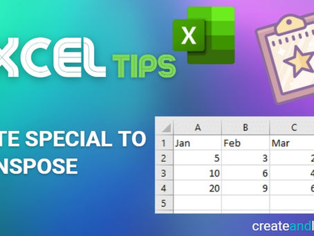 Excel Tips - Paste Special to Transpose