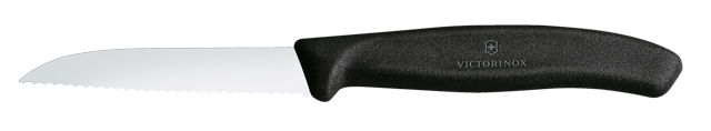 Victorinox Gemüsemesser 8cm mit Wellenschliff in Schwarz
