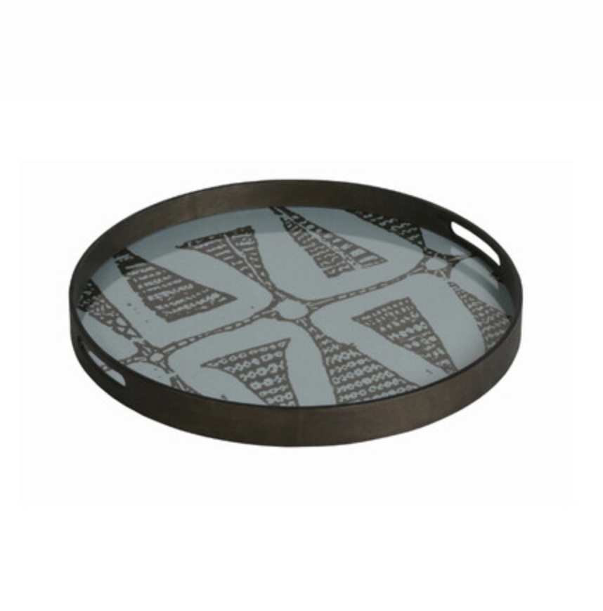Miniature : Plateau en verre peint 48cm ≠motifs