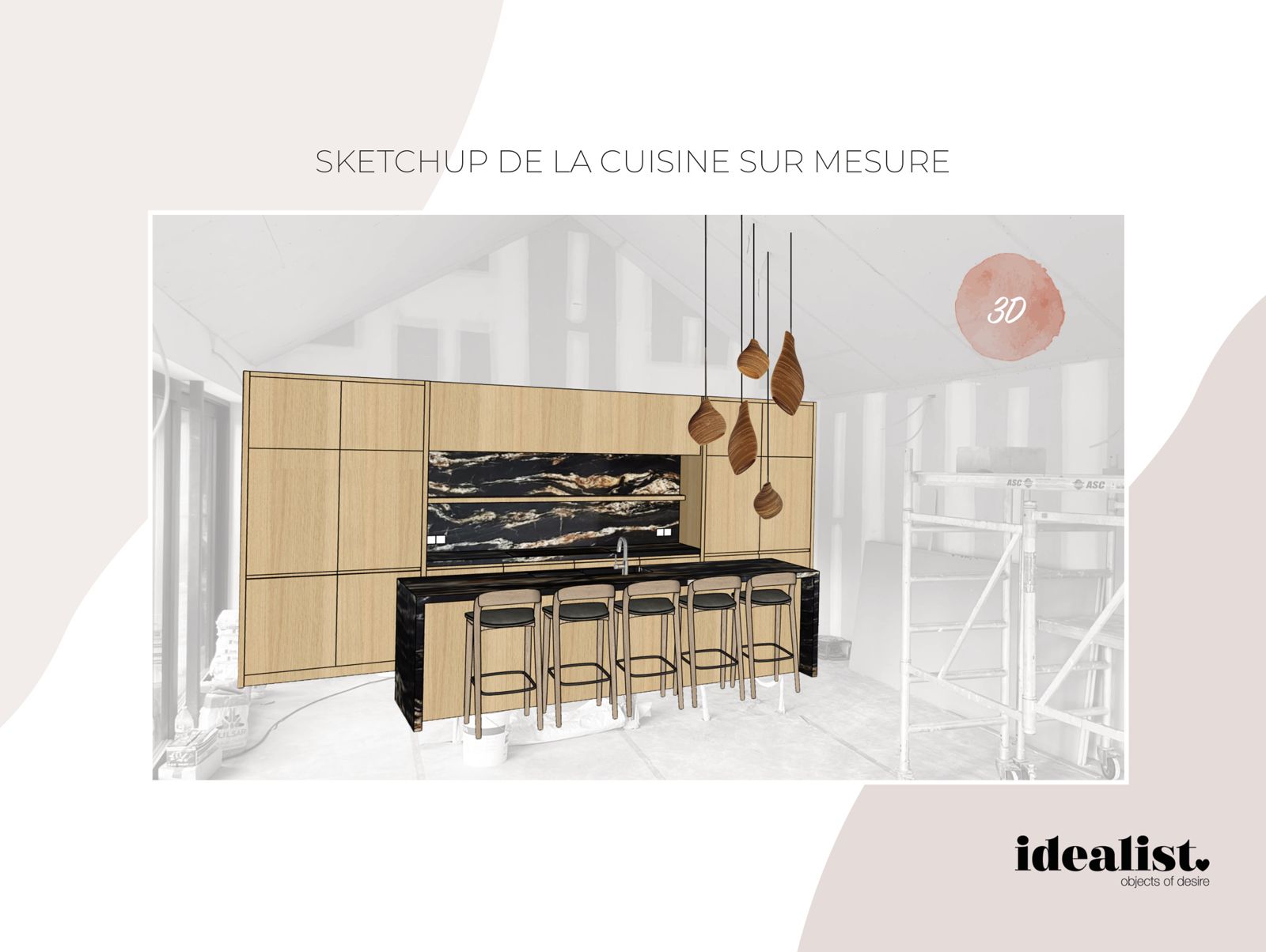 Le SketchUp de la cuisine sur mesure