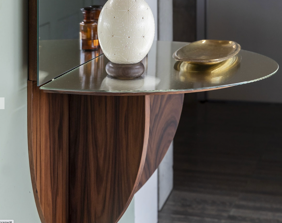 Miniature : Miroir Mogg Brame ø 150cm palissandre & or