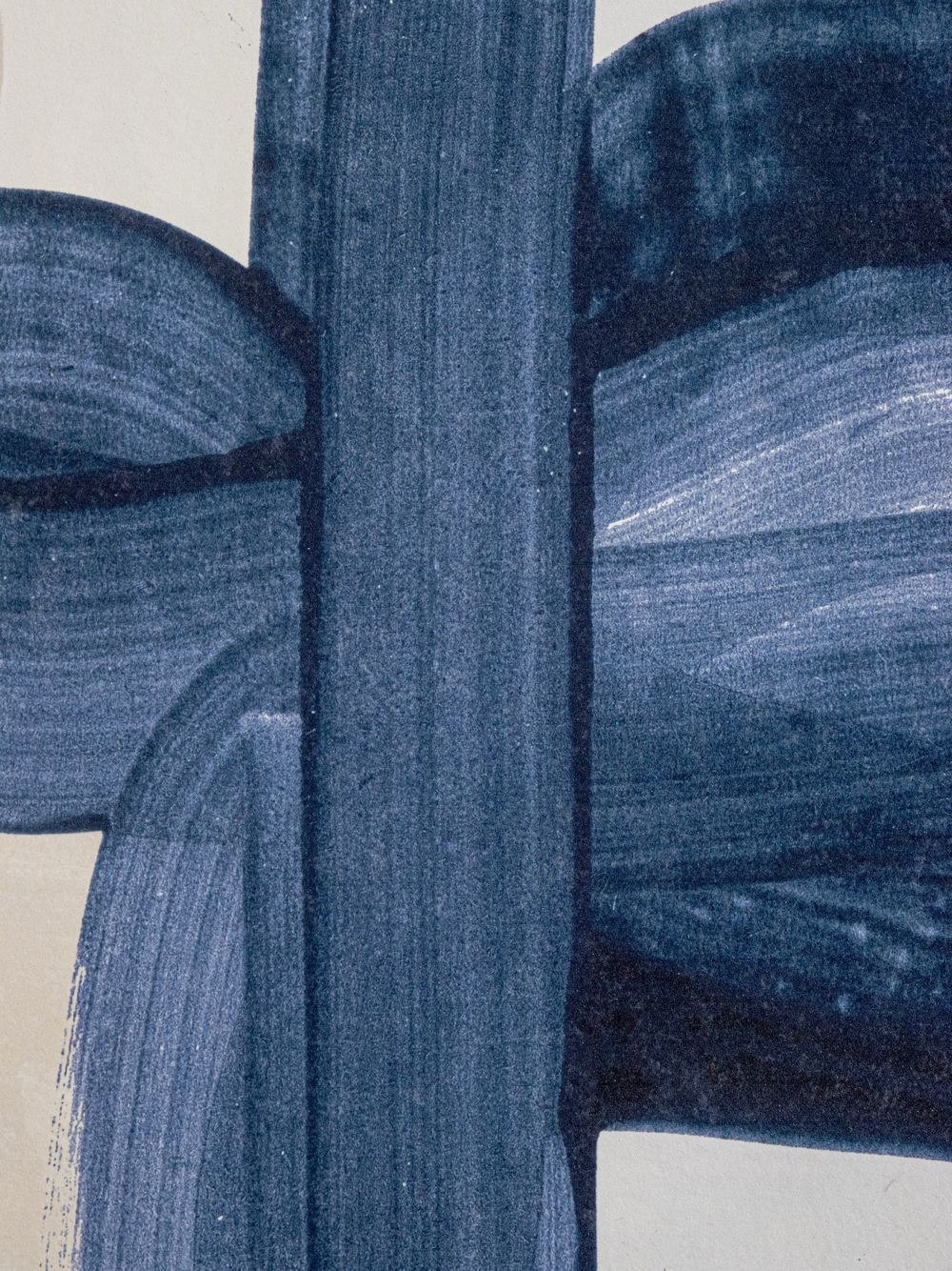 Détail du papier peint bleu