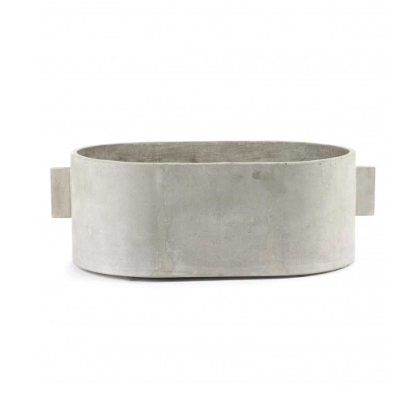 PLANT POT OVAL GREY CONCRETE 55X36 H21
