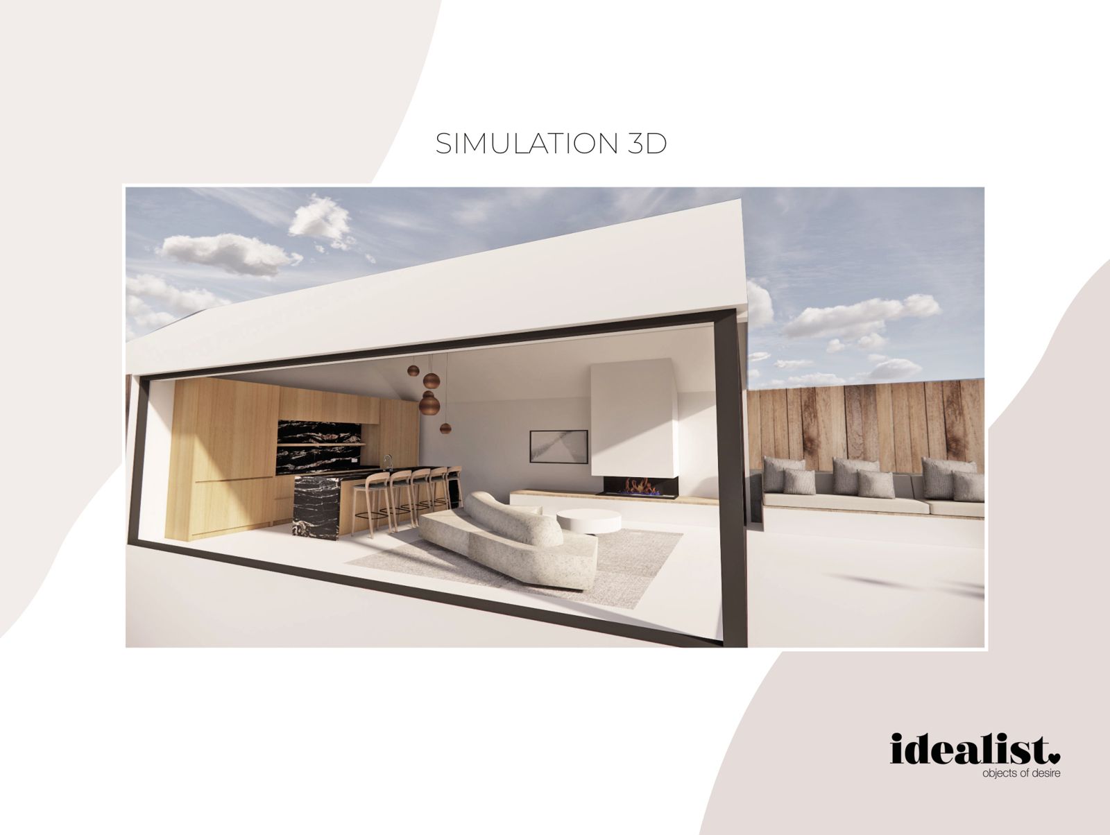 La simulation 3D du poolhouse