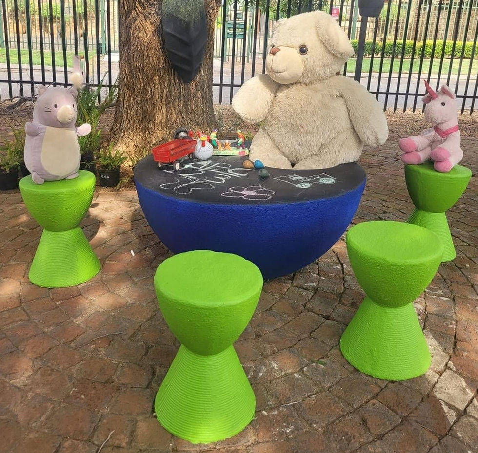 Thumbnail: Kiddies table with chairs.  Outdoor seating.