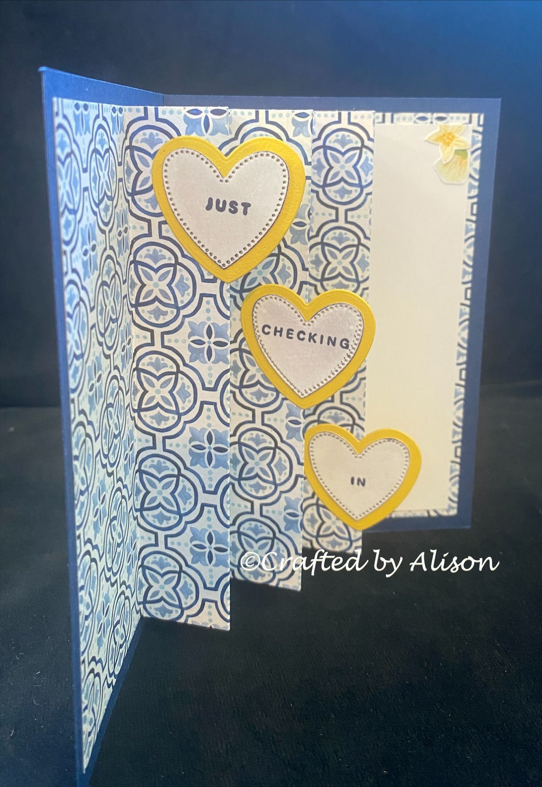 Citrus blooms lemon concertina step fold greeting card