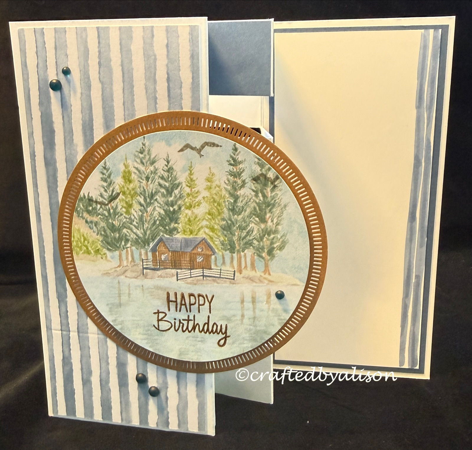 Lakeside Retreat pop up birthday card