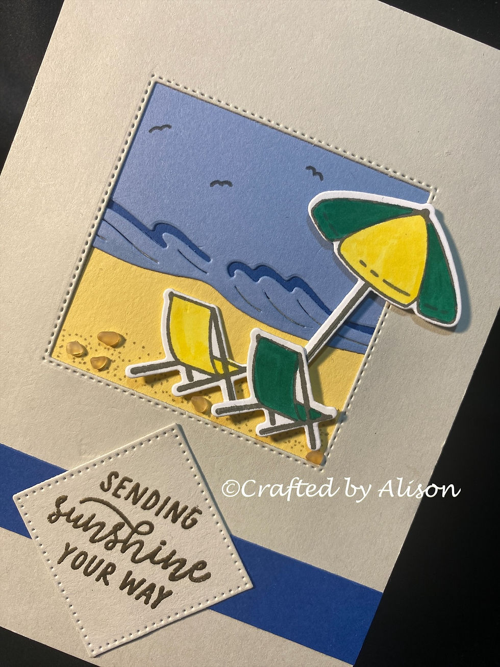 Thumbnail: Beach Day deck chairs greeting card