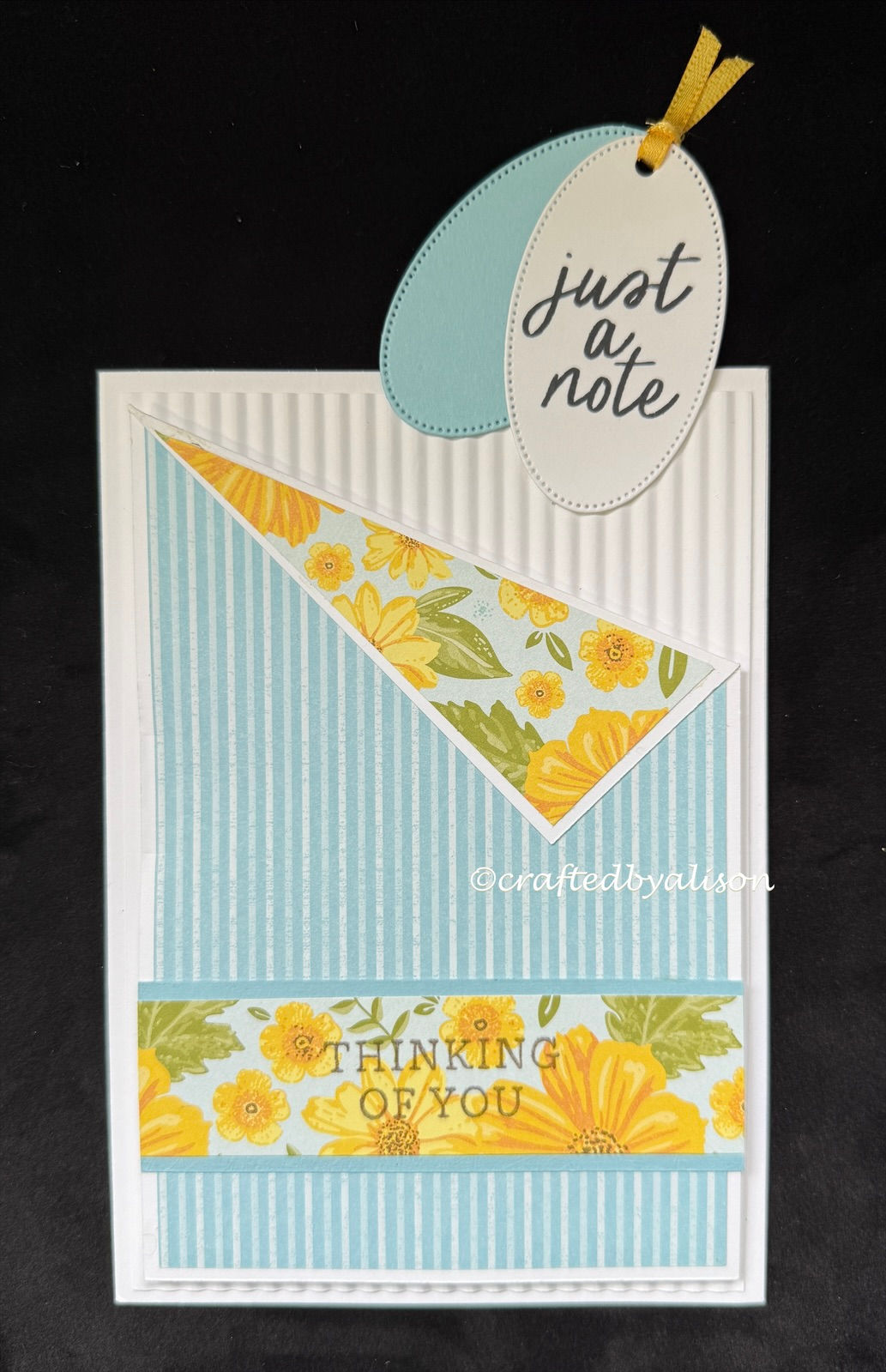 Floral Delights stripes & daisies greeting card
