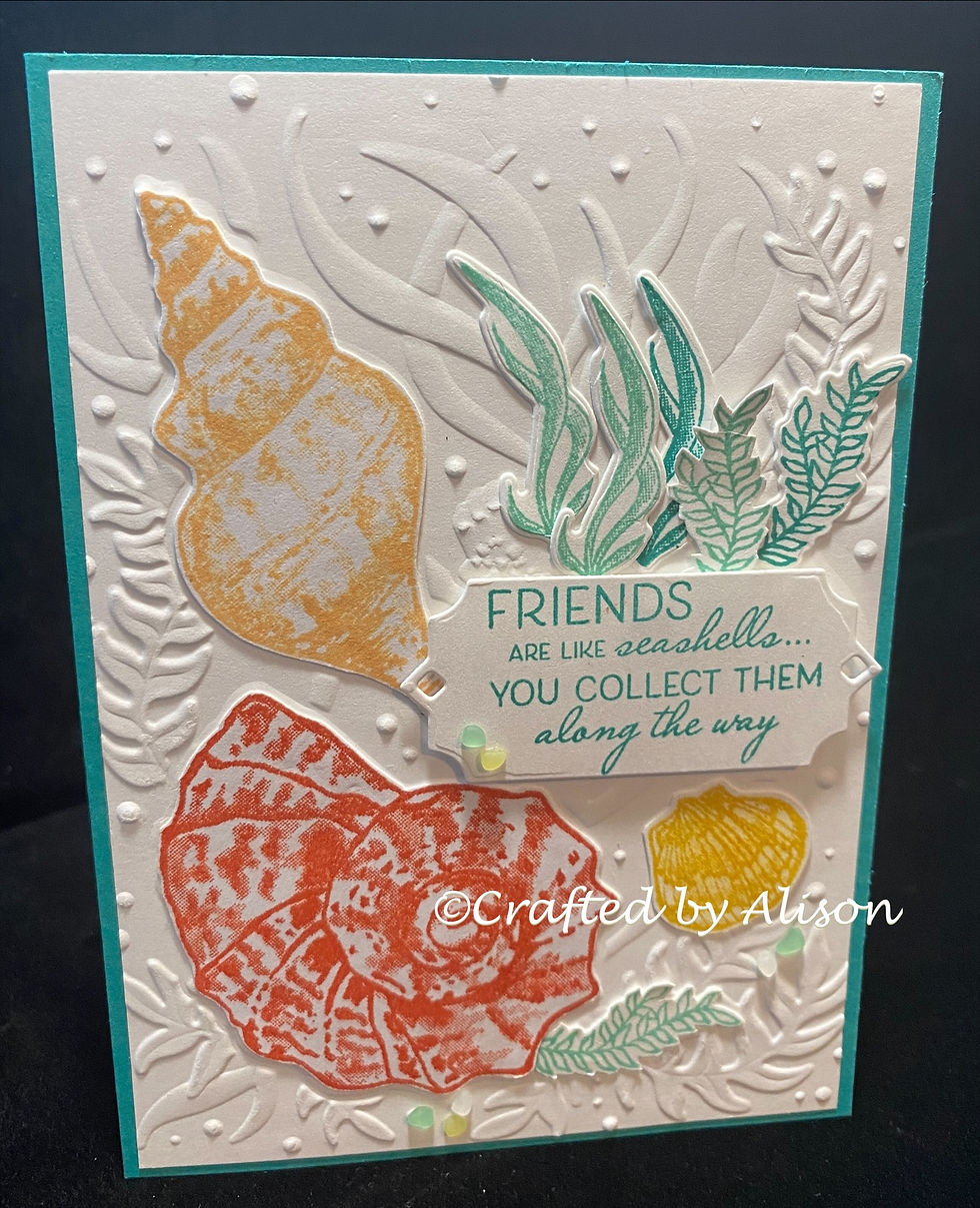 Thumbnail: Friends are like seashells seaweed & shells greeting card