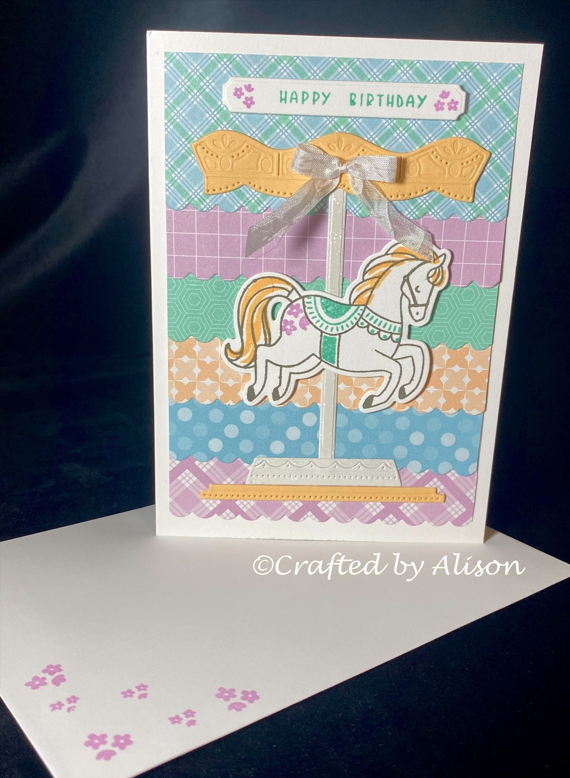 Carousel Horse kids birthday card