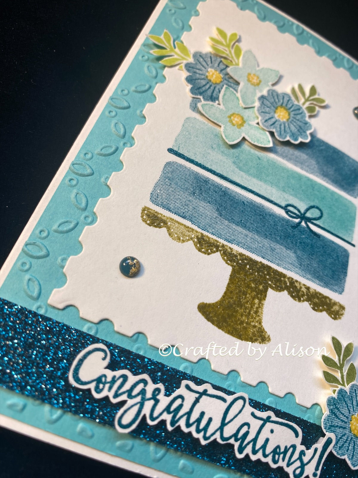 Cake Fancy layered cake congratulations card