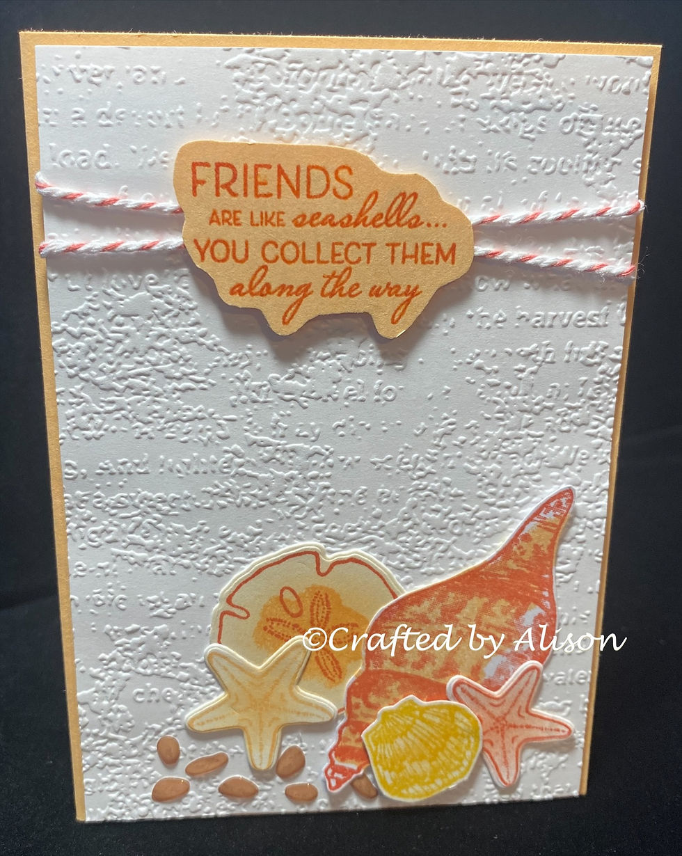 Thumbnail: Friends Are Like Seashells peach tones friendship card