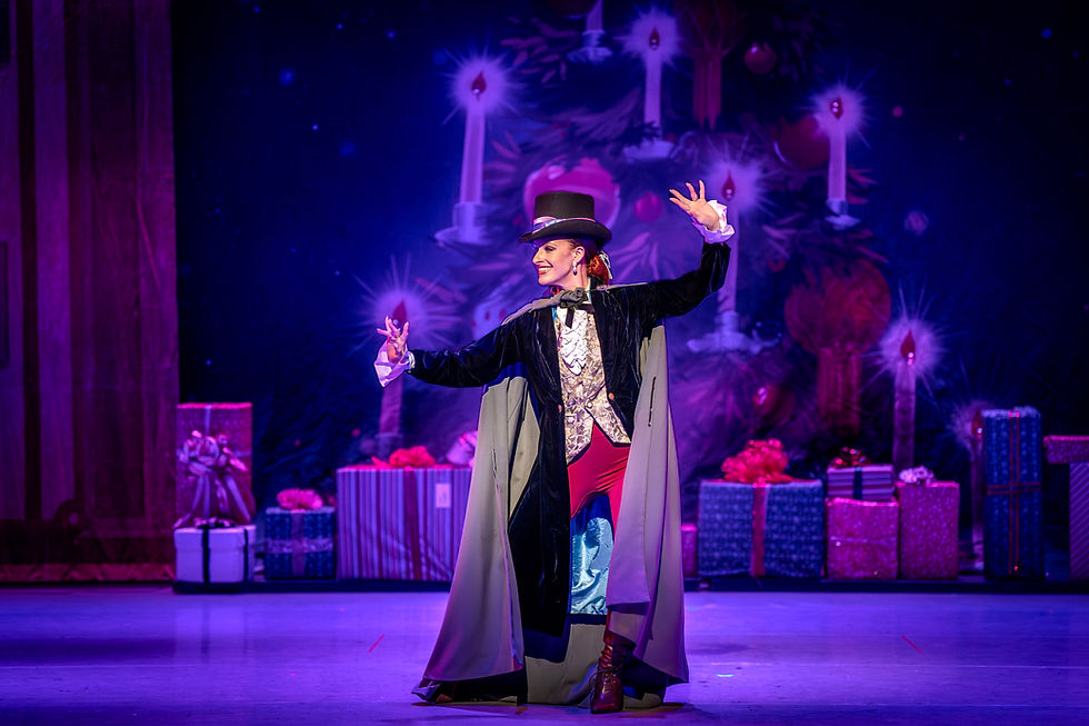 Annika Wooton, Ballet Wichita guest artist performing as Drosselmeyer during the holiday party scene in The Nutcracker at Century II in Wichita - Stephen Pierce Photography