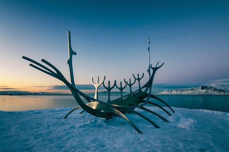 Sólfarið, sculpture in Reykjavík Iceland.