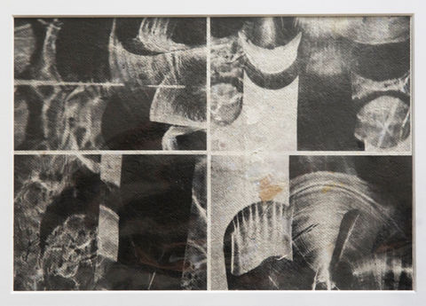 Abstract black and white art featuring geometric shapes and patterns, art print.