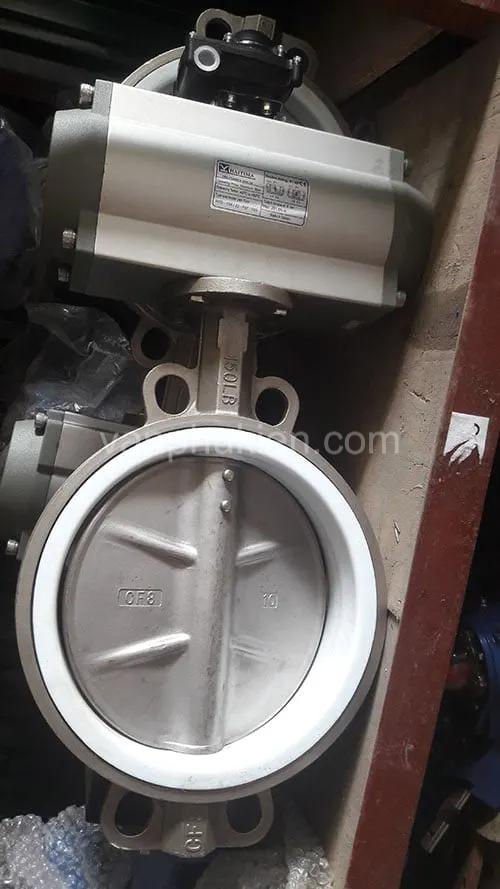 Van bướm inox khí nén Haitima Đài Loan