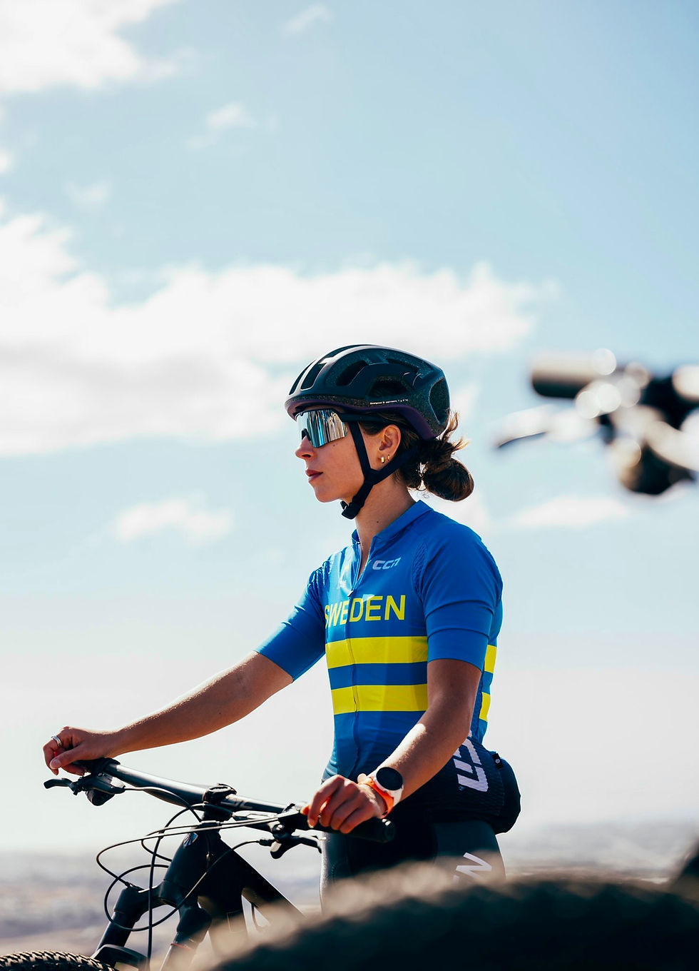 Moa Gustafzzon tog ett SM-silver i mountainbike i juli 2025
