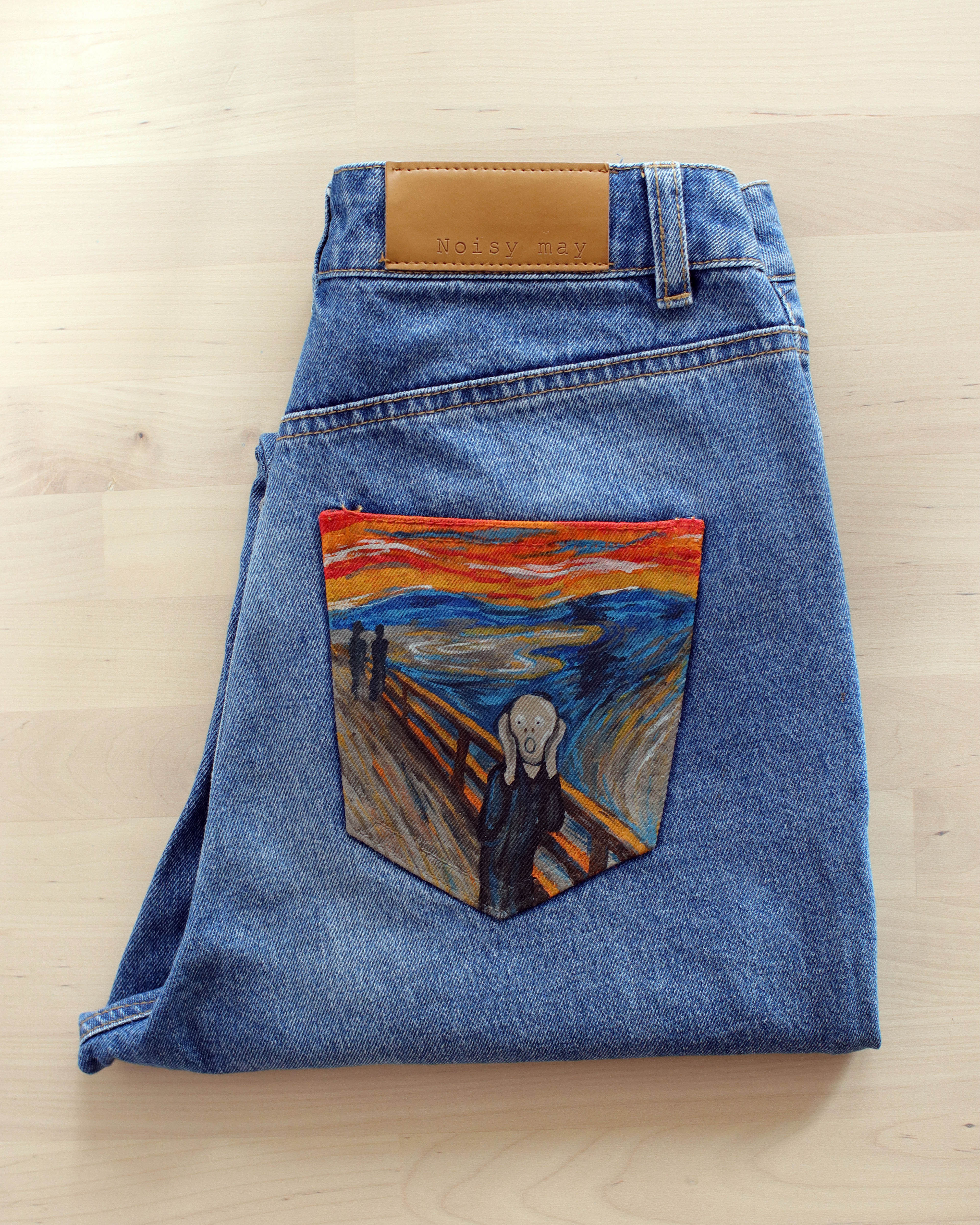 cute painted jean pockets