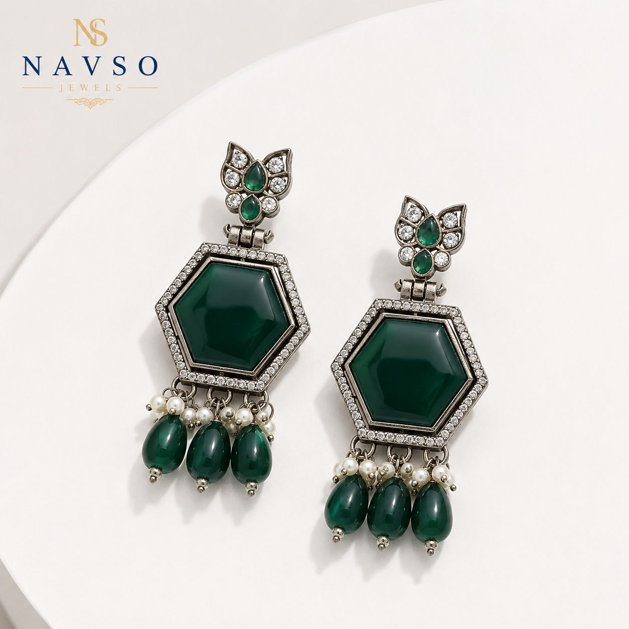 Emerald Royale Statement Earrings