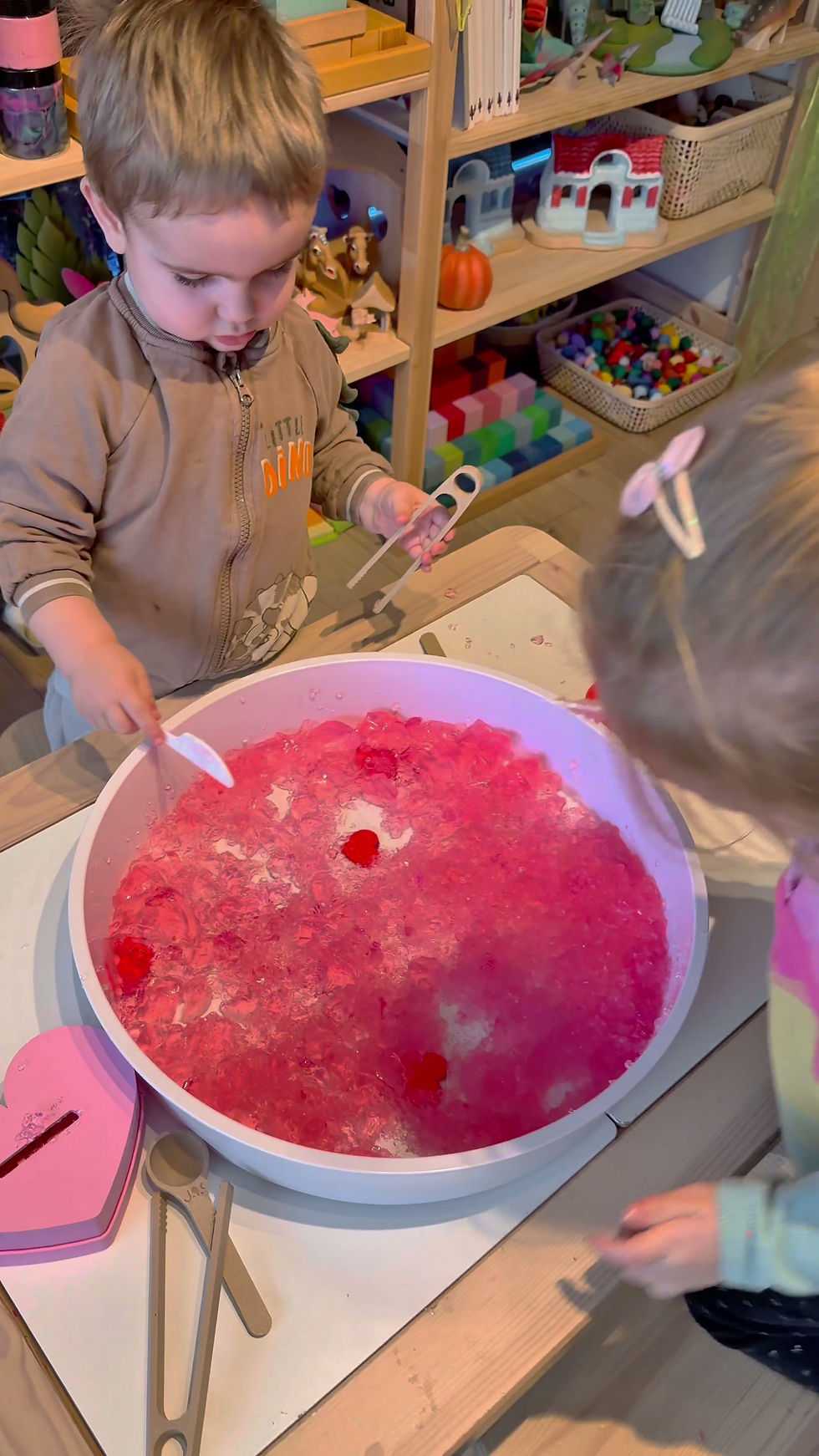 Miniatură: Piese Libere Inimioară Roz/Roșie cu Numere