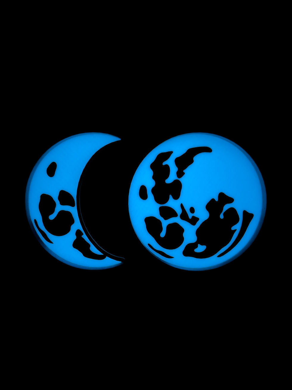 tavita senzoriala fosforescenta luna plina semiluna fazele lunii spatiu univers lumineaza in intuneric activitati copii jucar