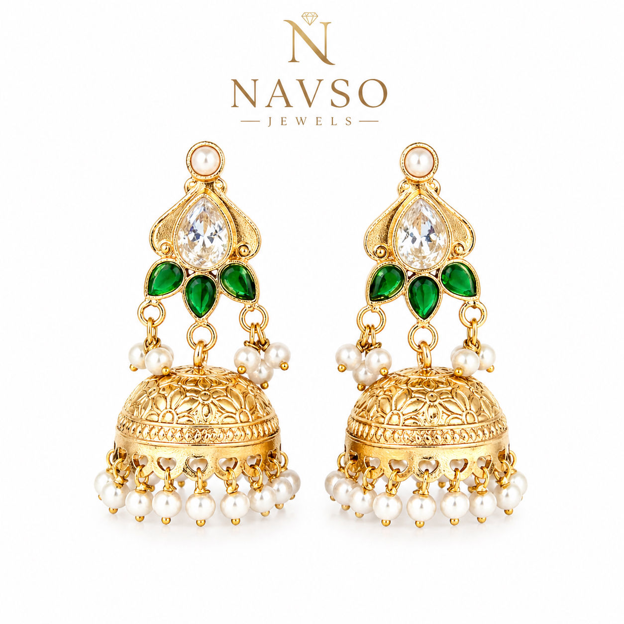 Elysia Ruby Drop Jhumkas