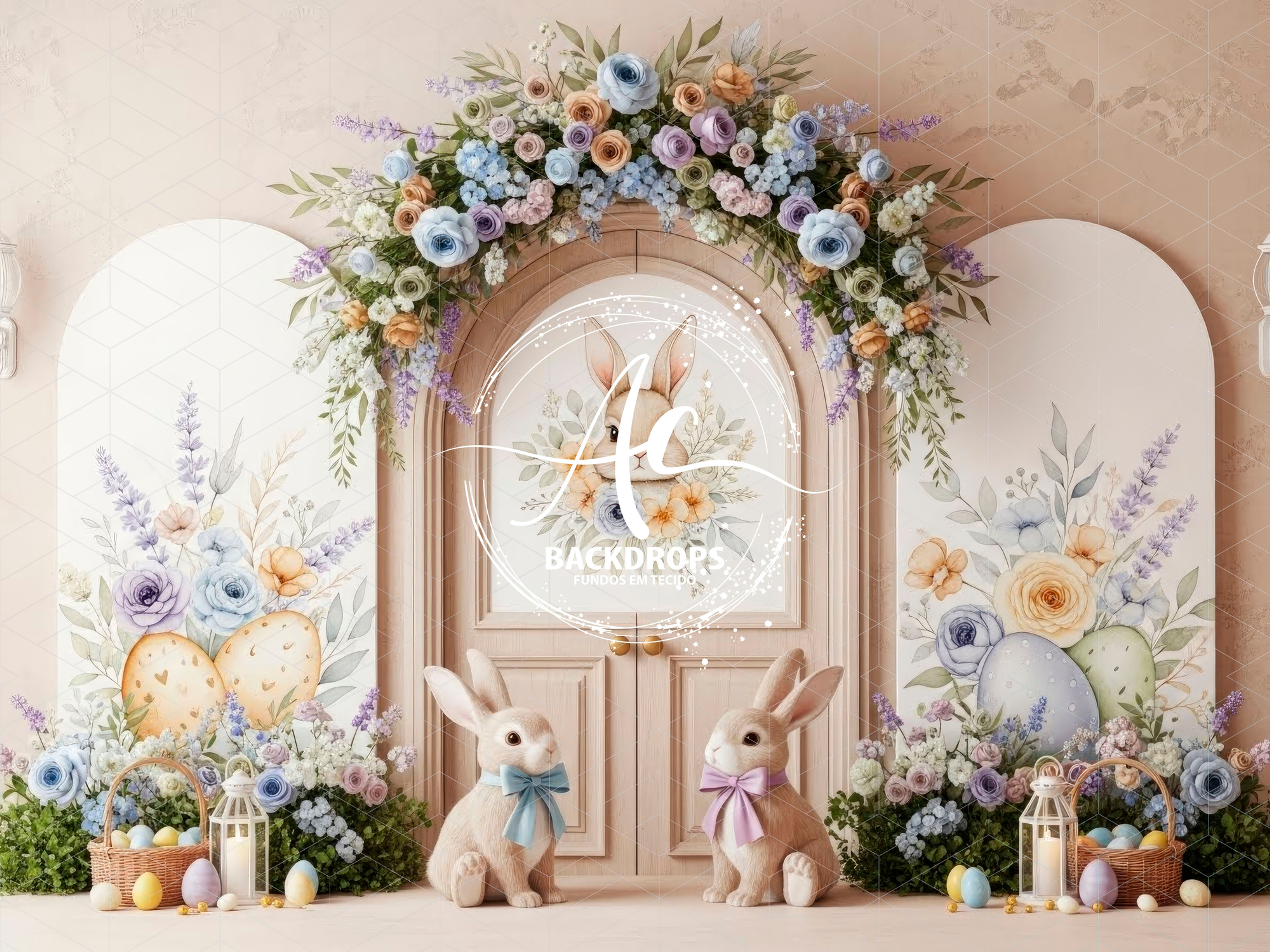Fundo Fotográfico em Tecido - PASCOA 3D